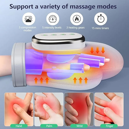 Electric Hand Massager With Airbag Compression And Warm Heating
