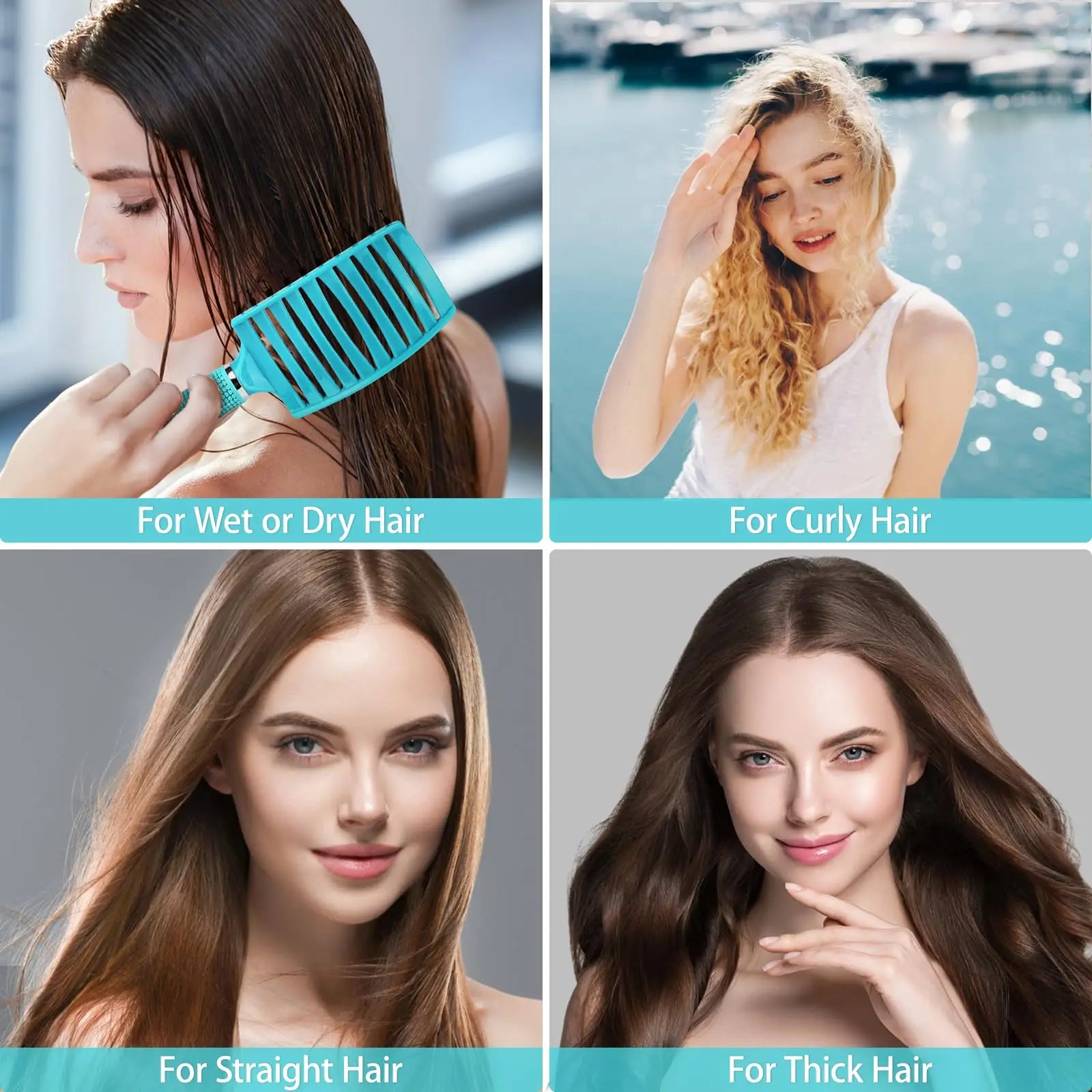 Hairdressing Comb Bristle Girls Scalp Massage