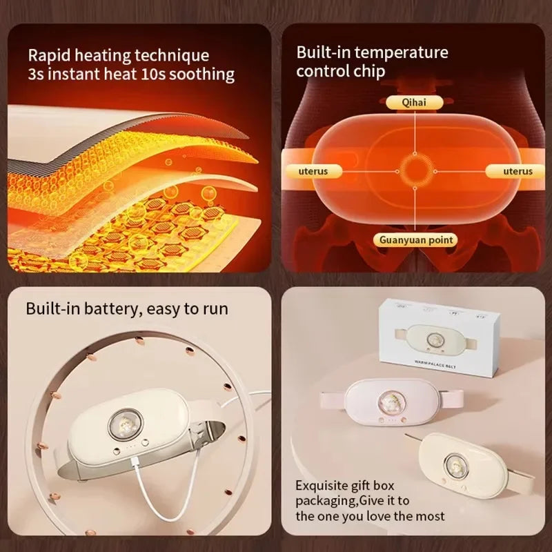 Menstrual Heating Pad Belt with Heat & Vibration Massage